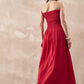 InWeave Red Solid Off Shoulder Dress - Swadesiicart