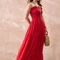 InWeave Red Solid Off Shoulder Dress - Swadesiicart