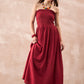 InWeave Maroon Solid Off Shoulder Dress - Swadesiicart