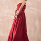 InWeave Maroon Solid Off Shoulder Dress - Swadesiicart