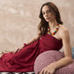 InWeave Maroon Solid Off Shoulder Dress - Swadesiicart