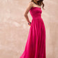 InWeave Fuchsia Solid Off Shoulder Dress - Swadesiicart