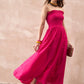 InWeave Fuchsia Solid Off Shoulder Dress - Swadesiicart