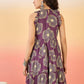 InWeave Matte Purple Beige Swril Short Dress - Swadesiicart