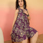 InWeave Matte Purple Beige Swril Short Dress - Swadesiicart