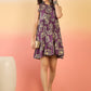InWeave Matte Purple Beige Swril Short Dress - Swadesiicart