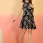 InWeave Black Beige Swril Short Dress - Swadesiicart