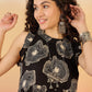 InWeave Black Beige Swril Short Dress - Swadesiicart