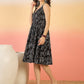 InWeave Black White Rubber Sweetheart Dress - Swadesiicart