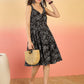 InWeave Black White Rubber Sweetheart Dress - Swadesiicart