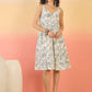 InWeave White Black Rubber Sweetheart Dress - Swadesiicart