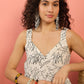 InWeave White Black Rubber Sweetheart Dress - Swadesiicart