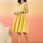 InWeave Light Yellow Rubber Sweetheart Dress - Swadesiicart