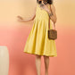 InWeave Light Yellow Rubber Sweetheart Dress - Swadesiicart