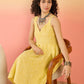 InWeave Light Yellow Rubber Sweetheart Dress - Swadesiicart
