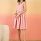 InWeave Pastel Peach Rubber Sweetheart Dress - Swadesiicart