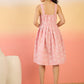 InWeave Pastel Peach Rubber Sweetheart Dress - Swadesiicart