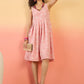 InWeave Pastel Peach Rubber Sweetheart Dress - Swadesiicart
