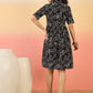 InWeave Black White Rubber Collar Dress - Swadesiicart