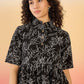 InWeave Black White Rubber Collar Dress - Swadesiicart