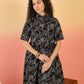 InWeave Black White Rubber Collar Dress - Swadesiicart