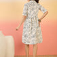InWeave White Black Rubber Collar Dress - Swadesiicart