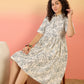 InWeave White Black Rubber Collar Dress - Swadesiicart
