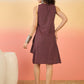 InWeave Wine Kantha R Neck W/S Dress - Swadesiicart