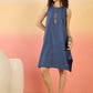 InWeave Blue Kantha R Neck W/S Dress - Swadesiicart