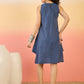 InWeave Blue Kantha R Neck W/S Dress - Swadesiicart