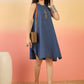 InWeave Blue Kantha R Neck W/S Dress - Swadesiicart
