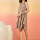 InWeave Light Brown Kantha R Neck W/S Dress - Swadesiicart