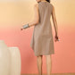 InWeave Light Brown Kantha R Neck W/S Dress - Swadesiicart