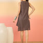 InWeave Dark Brown Kantha R Neck W/S Dress - Swadesiicart