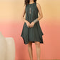 InWeave Dark Green Kantha R Neck W/S Dress - Swadesiicart