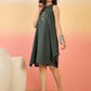 InWeave Dark Green Kantha R Neck W/S Dress - Swadesiicart