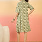 InWeave Mehandi Green Moroccan Collar Dress - Swadesiicart