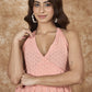 InWeave Peach Georgette Backless Dress - Swadesiicart