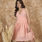 InWeave Peach Georgette Backless Dress - Swadesiicart