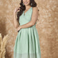 InWeave Mint Green Georgette Backless Dress - Swadesiicart