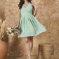 InWeave Mint Green Georgette Backless Dress - Swadesiicart