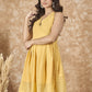 InWeave Yellow Georgette Backless Dress - Swadesiicart