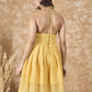 InWeave Yellow Georgette Backless Dress - Swadesiicart