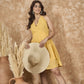 InWeave Yellow Georgette Backless Dress - Swadesiicart