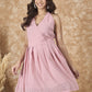 InWeave Light Pink Georgette Backless Dress - Swadesiicart