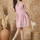 InWeave Light Pink Georgette Backless Dress - Swadesiicart