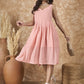 InWeave Peach Georgette Sweetheart Dress - Swadesiicart