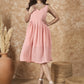 InWeave Peach Georgette Sweetheart Dress - Swadesiicart