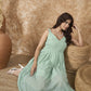 InWeave Mint Green Georgette Sweetheart Dress - Swadesiicart