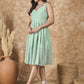 InWeave Mint Green Georgette Sweetheart Dress - Swadesiicart